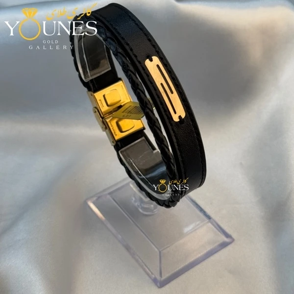 دستبند طلا چرم مردانه L143